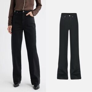 FRAME The Slim Stacked Flared jeans in washed black